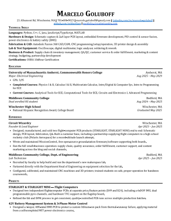Resume preview - page 1