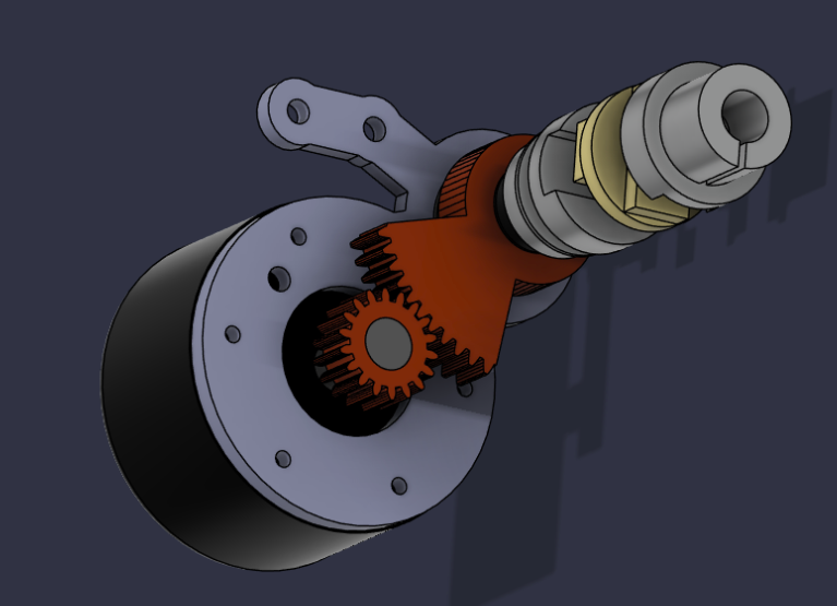 View of the gear reduction system